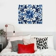 thumbnail image 5 of COMIO  Flower Pattern Wall Art Abstract Blue Wall Decor Floral Canvas Prints Mandala Wall Pictures Modern Navy Painting (Pattern), 5 of 5