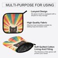 thumbnail image 3 of Yayeee Oven Mitts and Pot Holder Set of 2 Heat Resistant Kitchen Gloves Baking Hot Pad, Colorful Black Cat, 3 of 5