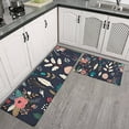 thumbnail image 2 of Pioneer Flower Floral Print Pattern Kitchen Rugs Sets Of 2,Anti Fatigue Kitchen Mat Rugs Non Slip Washable,Decorative Kitchen Floor Mats for Kitchen,Sink,Laundry,17"x30"+17"x47", 2 of 7