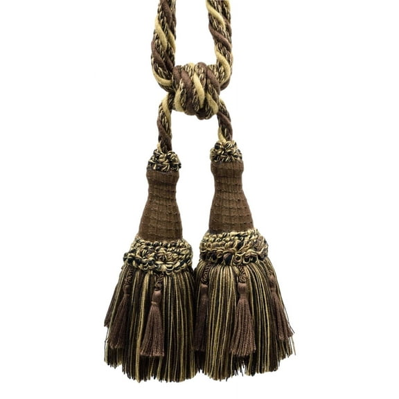 DECOPRO Beautifully Handcrafted Curtain & Drapery Tassel Tieback with Matte Finish, Tassel Length 6" (15cm), Spread 30" (76cm) # TBEMP62, #W144 Sold Individually