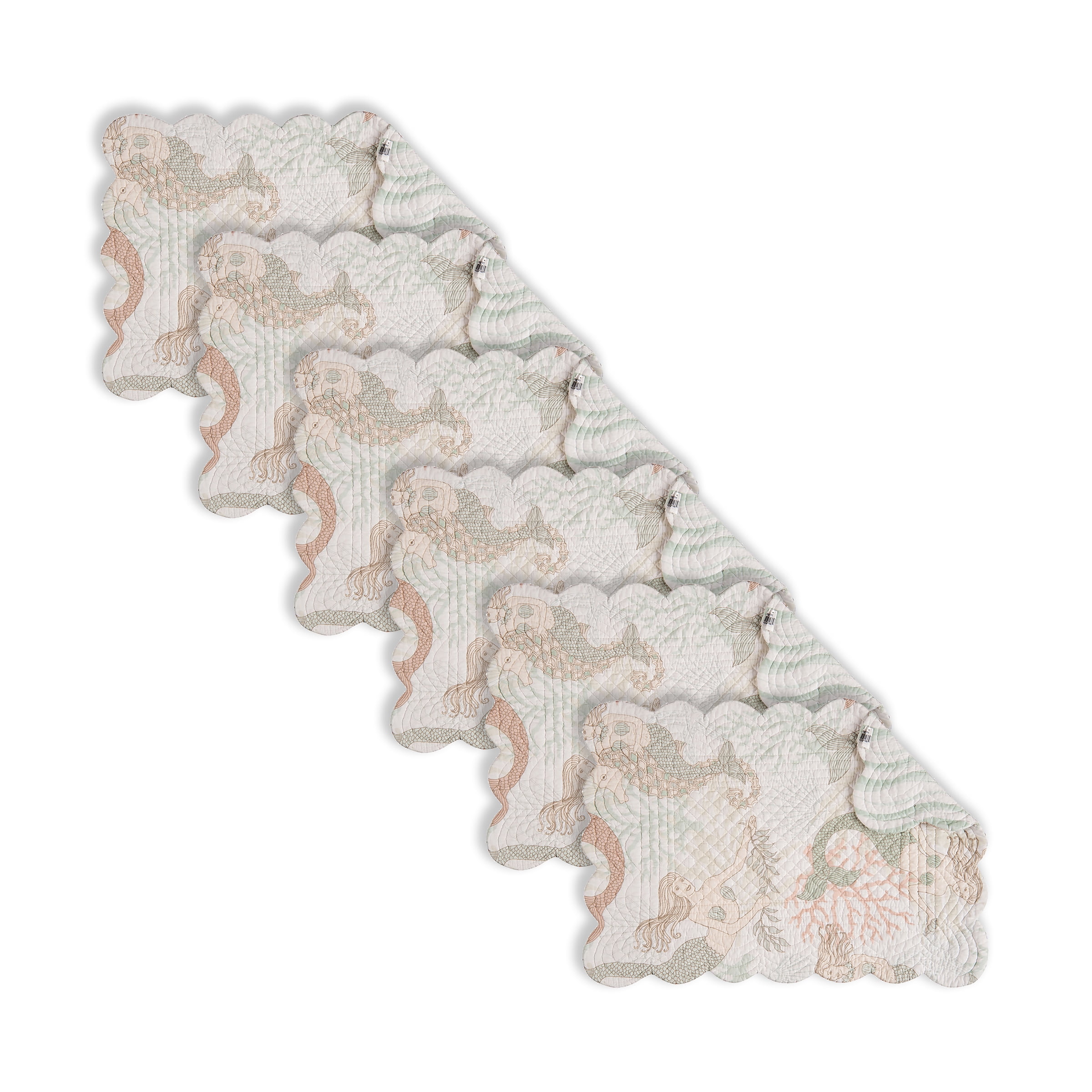 Mystic Echoes 100% Cotton Quilted Set of 6 Placemats 13" x 19"