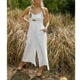 thumbnail image 1 of Monos de pierna ancha de cintura para mujer peleles ceñidos en la cintura cuello en V sin mangas correa de hombro ajustable bolsillos huecos de moda ANGGREK Otros, 1 of 8