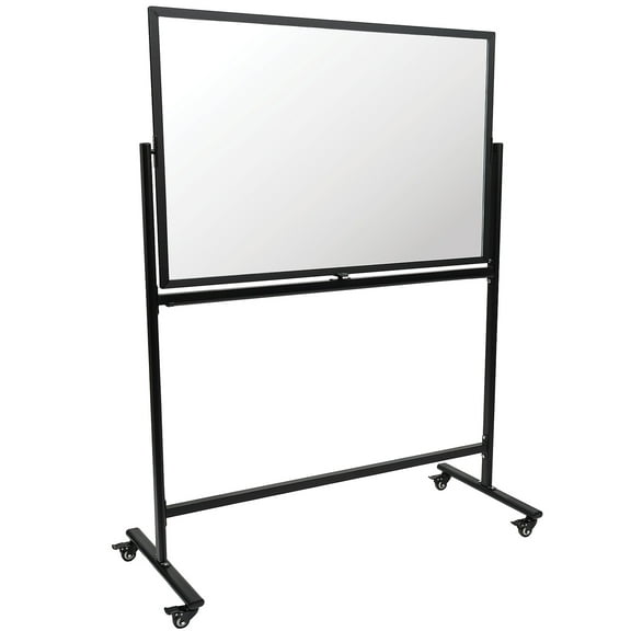 Excello Global Products Glass Mobile Dry-Erase Whiteboard Aluminum Frame 48" x 32" (EGP-HD-0552)