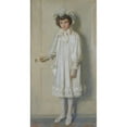 thumbnail image 3 of Edwin Harris 14x24 Black Modern Framed Museum Art Print Titled - The Girl in White, Portrait of Beatrice Harrison Aged Twelve, 3 of 5