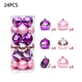 thumbnail image 3 of Paquete de 24 bolas de Navidad, decoración de árboles, adornos de plástico reutilizables para exteriores, colgante decorativo para habitación Kits de decoración para fiestas Rosado morado Inteprter HA065168-08B, 3 of 6