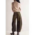 thumbnail image 4 of sicmoss Women's Caramel Y2K Vintage Mid Rise Stretchy Barrel Jeans Loose Wide Leg Cropped with Pockets, 4 of 4