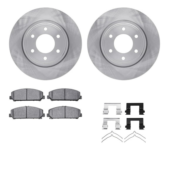 Dynamic Friction Company Front Brake Rotors with Heavy Duty Brake Pads includes Hardware 6212-68001