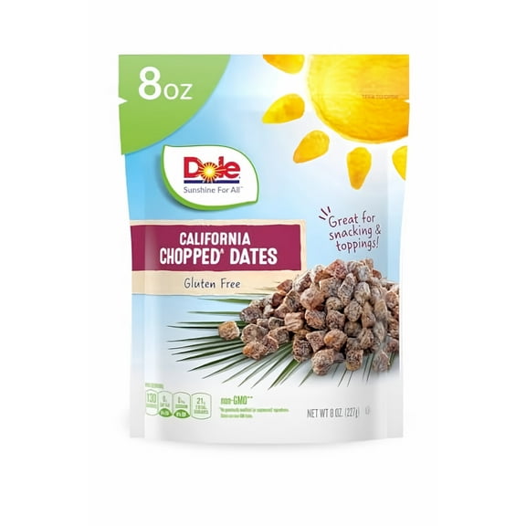 Dole California Chopped Dates 8 oz (Pack of 5)