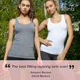 thumbnail image 5 of Felina Stretch Layering Women&rsquo;s Tank Top - Seamless Cotton Tank Top for Women, Workout Top (3-Pack) (Grey Coral Navy, Medium), 5 of 8