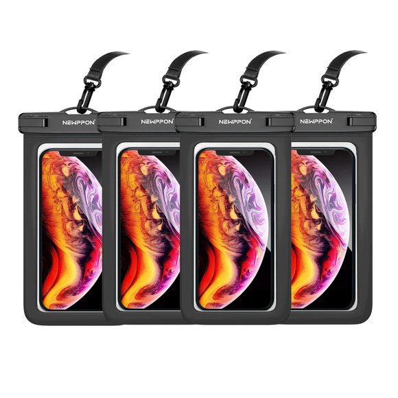 Funda para teléfono Newppon, paquete de 4, impermeable y flotante de hasta 7.2 pulgadas