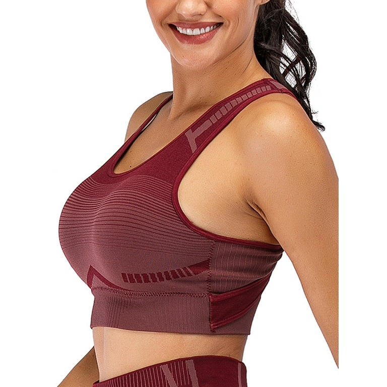 2-pack Supportive Sports Bras for Women Running Padded Compression