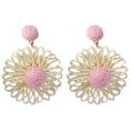thumbnail image 1 of Pendientes de rafia, bonitos pendientes de moda, joyería de playa de verano, de unos 8 cm de largo, regalo para mujeres y niñas, 1 of 5