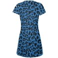thumbnail image 2 of Blue Cheetah Print Juniors V-Neck Beach Cover-Up Dress, 2 of 2
