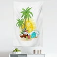 thumbnail image 1 of Cocktail Party Tapestry, Tropical Landscape with Palm Trees and Coconut Drink Summer Travel Vacation, Fabric Wall Hanging Decor for Bedroom Living Room Dorm, 5 Sizes, Multicolor, by Ambesonne, 1 of 1