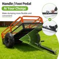 thumbnail image 6 of 1500 lbs Capacity ATV Dump Cart Trailer, Heavy Duty Tow-Behind Hauler with Dual Control Dumping for Garden Use, Orange, 6 of 13