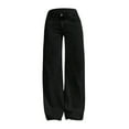thumbnail image 2 of Blekii Girls Bow Embroidery Jeans Wide Leg, Girls Bow Embroidery Jeans, Wide Leg Baggy Pants High Waisted Trousers, Casual Streetwear for Kids 12-16 Years Baggy Denim Pants 12-16 Years Streetwear,, 2 of 9