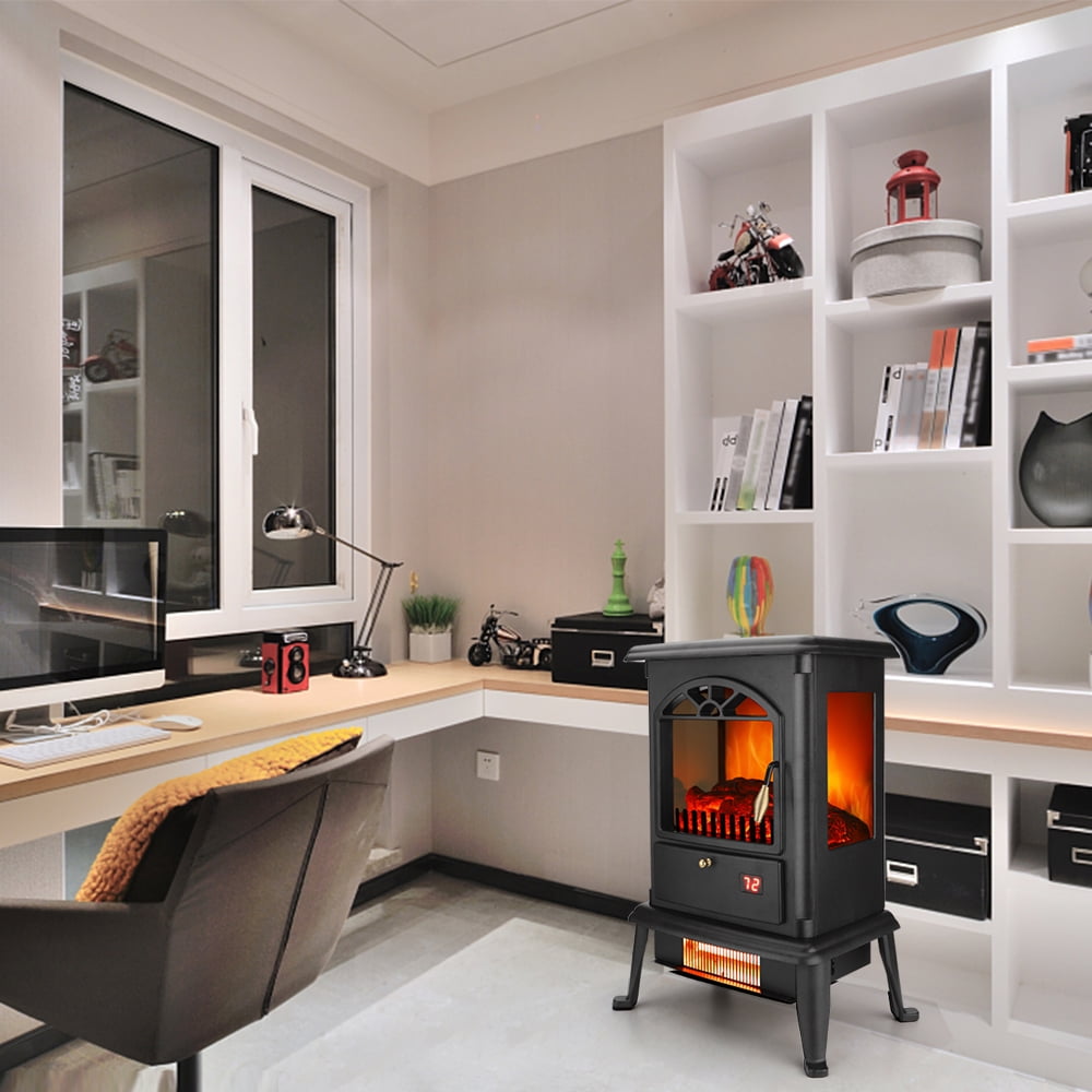Seizeen Electric Heaters for Inside, 13''H Small Space Heater Portable,  1500W/750W Fireplace Heaters with Virtual Flame, Shutoff Safety Protection  - Walmart.com