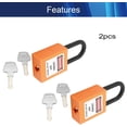 thumbnail image 4 of Wekity 6mm Lockout Tagout Locks Safety Padlock Loto Locks Keyed Alike PA Lock Out Tag Out Steel Shackle Small Luggage Padlocks Orange 2PCS-0621, 4 of 5