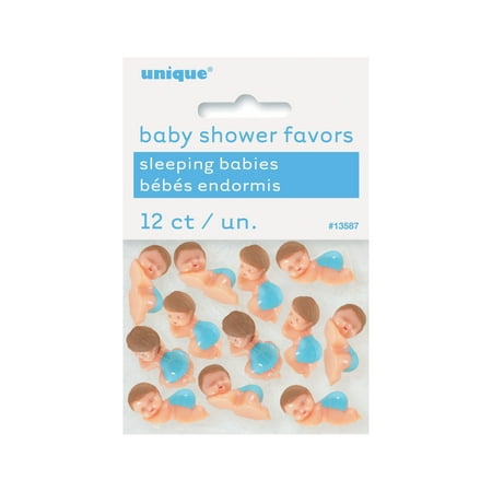 Mini Plastic Baby Boy Baby Shower Favor Charms, 12ct