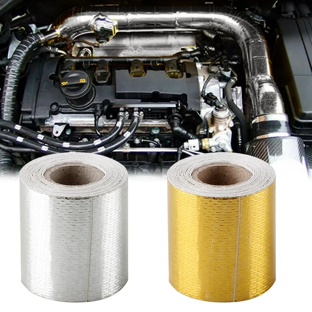 sdhkgrrt 2 Pcs Ruban en Aluminium Haute Température, Ruban en Aluminium Résistant à Haute Température, Enveloppe Isolante pour Conduits d'Échappement de CVC, Adhésif Réfléchissant de Qualité Professionnelle