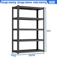 thumbnail image 2 of 40"W Heavy Duty Metal Storage Shelves, 72"H 5 Tier 3000LBS Steel Shelving Unit Black, Adjustable Shelves for Kids Playroom, Bedroom & Garage Storage, 5 Tier-14"D x 40"W x 72"H, 2 of 8