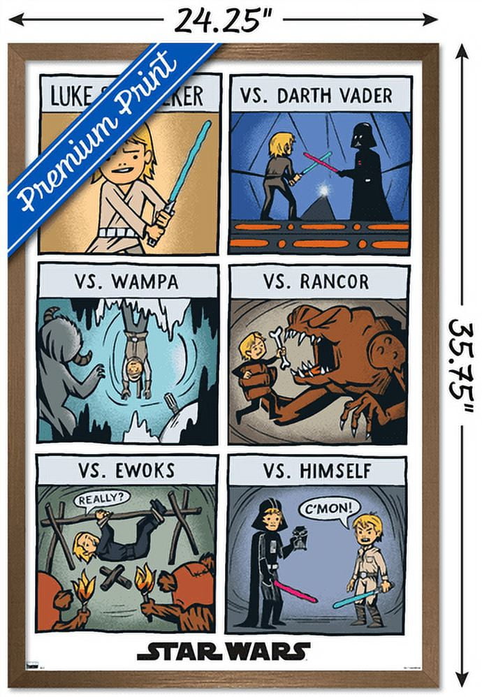Star Wars: Return of the Jedi - Comic Panels Wall Poster, 22.375" x 34", Framed