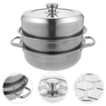 thumbnail image 3 of Miangastore 1Pc Stainless Steel Steaming Pot Rustproof Home Stockpot Multipurpose Pot, 3 of 8