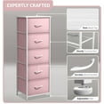 thumbnail image 5 of Sorbus Fabric Dresser for Kids – 5-Drawer Storage Tower, Clothing Organizer for Bedroom, Closet, Playroom & Nursery – Steel Frame, Fabric Bins with Wood Handles, Pink, 5 of 6