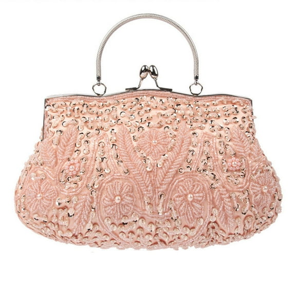 KALLORY Vintage Handmade Women Dinner Party Bags Bride Handbags Pearls Handbags for Banquet ( )