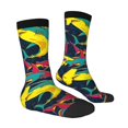 thumbnail image 2 of Goofa Colorful Sharks Printed Men's Crew Socks, Soft Durable Breathable Moisture-Wicking with Odor Control Cotton socks, 2 of 9