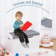Shininglove Wooden Toy Chest Box with Cushion Seat Bench, 200L Storage