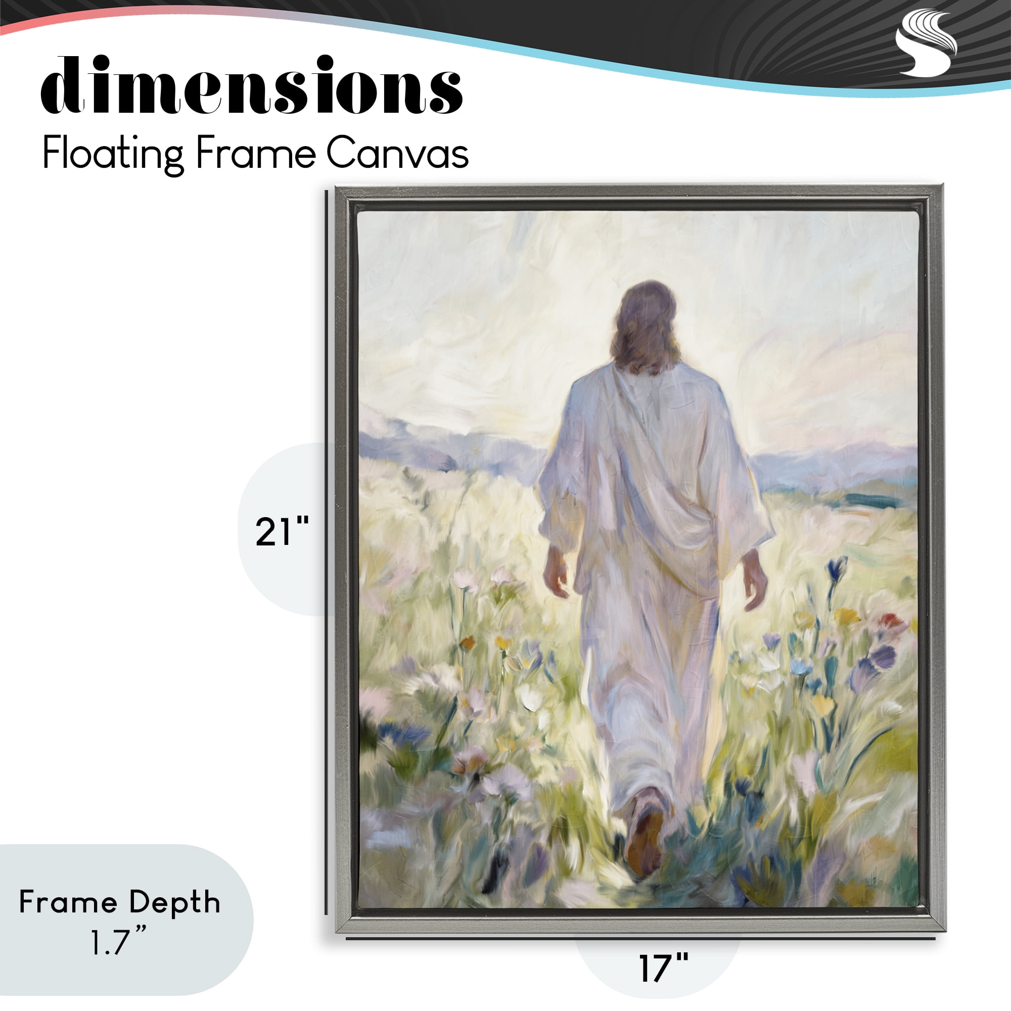 Stupell Industries Wildflower Faithful Follower Gray Framed Floater Canvas Wall Art, design by Kim Allen