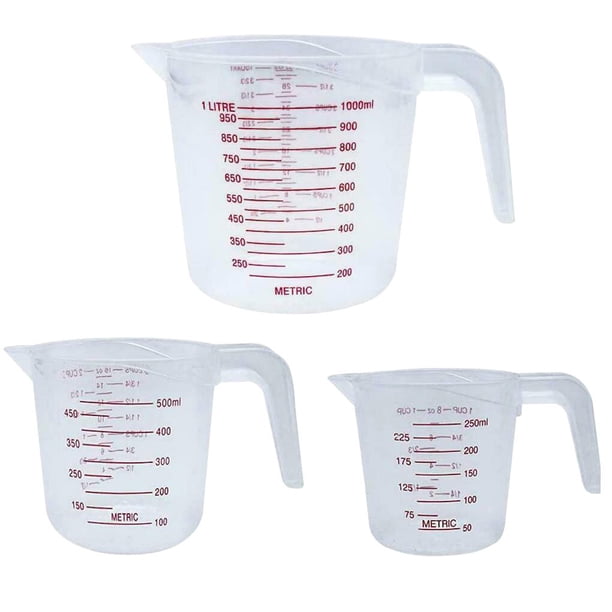 Billuyoard 2020 3 unids/set tazas medidoras cocina panadería hornear polvo condimento leche agua transparente herramienta de medición Organizadores de utensilios de cocina
