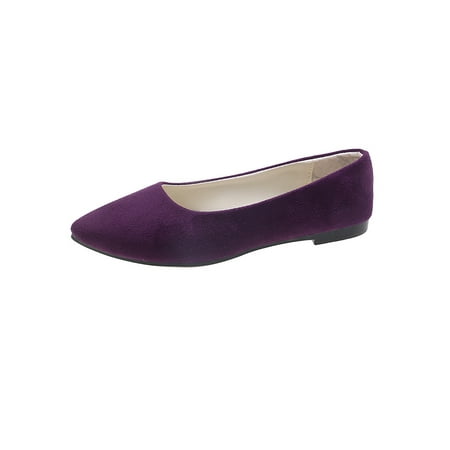 

Lacyhop Women Loafers Non-slip Flat Shoes Comfort Flats Work Fashion Casual Lightweight Slip On Dark Purple 9