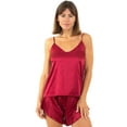 thumbnail image 3 of Belle's Design Women's Sexy Plain Satin Silk Cami Shorts set 2 Piece Pajama Bridal Lingerie Sleepwear, 3 of 14