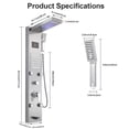 thumbnail image 2 of VAHIGCY Shower Panel Smart Digital LED Shower System with 6 Body Jets Stainless Steel Waterfall Shower System Modern Wall Shower Unit for Bathroom Massage Spa handsome, 2 of 9