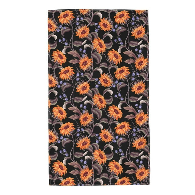 Fotbe Sunflowers Toalla Premium con Patrón, Toalla de Microfibra de Secado Rápido, Ligera y Altamente Absorbente (27.5x16in), Ideal para Uso Diario