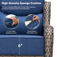 thumbnail image 4 of Giantfurnni Luxury Outdoor Furniture High Back Patio Sofa, Oversized 3-Seater Couch with 6'' Thick Cushions, Ideal for Porch, Poolside, Deck, Yard, Grey Wicker Blue Cushions, 4 of 7
