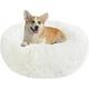 thumbnail image 1 of Cama redonda de 60 cm con forma de donut para perros y gatos, suave y acogedora, ideal para acurrucarse, acurrucarse y relajarse., 1 of 5