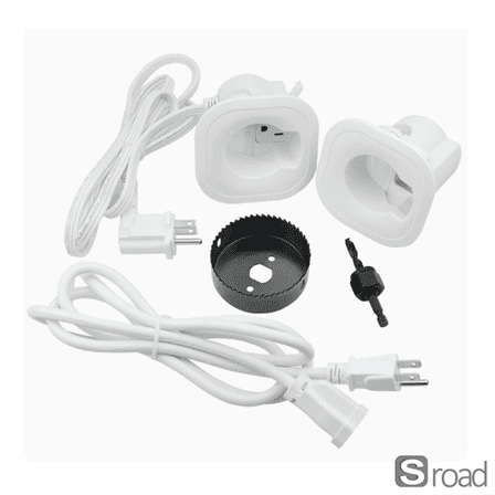 In-Wall Cable Management System For TV & Soundbar, Power Kit With US Outlet, Cord Concealer Hider For Wall-Mounted Entertainment Centers,White