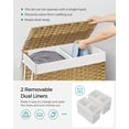 thumbnail image 3 of SONGMICS Cesto para la Ropa Sucia con Tapa, Cesto para Ropa de 130 L con 2 Bolsas Forradas Extraíbles, 6 Bolsas de Malla, Cesto de Mimbre para la Ropa sucia, Cesto Doble para la Ropa para el Baño, 13, 3 of 5