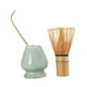 thumbnail image 1 of Juego de ceremonia para matcha, batidor y soporte para matcha japonés, cerámica tradicional G verde, 1 of 3