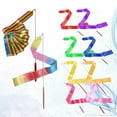 thumbnail image 4 of 10pcs 3.2M Rhythmic Art Gymnastics Ribbon with Stick Children Dancing Streamers Riband Twirling Rod, 4 of 8