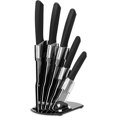 thumbnail image 2 of Kitchen Knife Set with Block, 6 PCS High Carbon Stainless Steel Sharp Kitchen Knife Set Includes Chef Knife, Bread Knife, Carving Knife, Utility and paring Knives, All in one Knife Set, 2 of 8