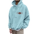 thumbnail image 2 of Sudadera con capucha para hombre, estilo casual, con cuello redondo, estampado, manga larga, blusa de poliéster, 2 of 6