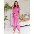 thumbnail image 2 of ORUYROP Ensemble 2 Pcs pour Femmes Ensemble de Détente Tendance Pull Tricoté Manches Courtes Mode, 2 of 6
