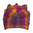 thumbnail image 3 of Rateoe Purple Yellow Buffalo Plaid Kids Beanie Warm Knit Beanie Hats Boys Girls Winter Hat Soft Slouchy Hats for Kids, 3 of 7