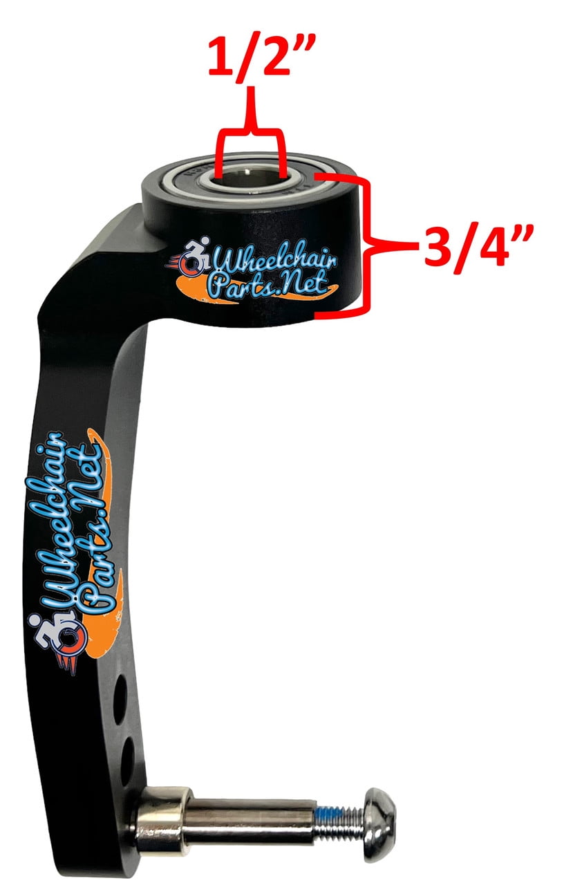 6" SINGLE SIDED Aluminum Caster Fork. Fits 3", 4", 5" and 6" Wheels. Black Color