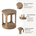 thumbnail image 4 of COZAYH Farmhouse Small End Table Wood Round Side Table for Small Space Rustic Pedestal Table for Living Room, Office, Couch, Distressed Wood Grey Finish, 4 of 7