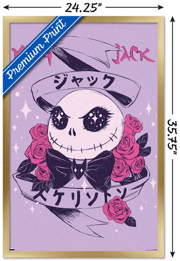 Disney Tim Burton's The Nightmare Before Christmas - Japanese Jack Wall Poster, 22.375" x 34", Framed